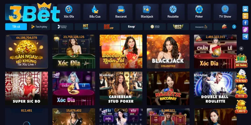 3BET thu hút người chơi bởi kho game chất lượng