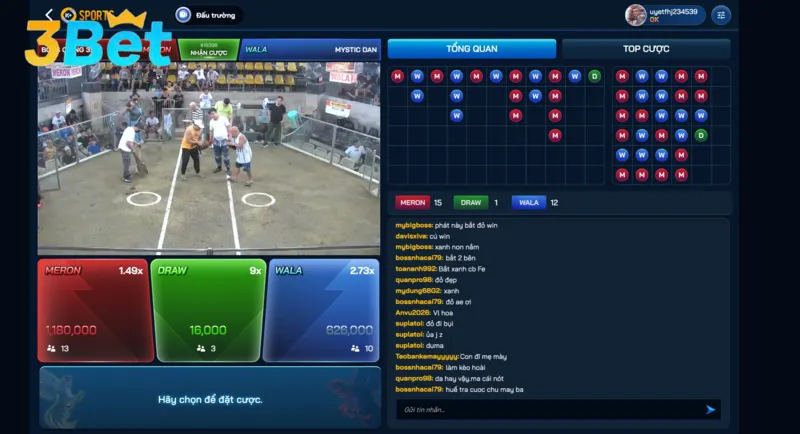 Đá gà 3BET là lựa chọn lý tưởng cho người mê cá cược