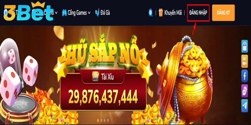 Giao diện đăng nhập 3BET hiện được tối ưu
