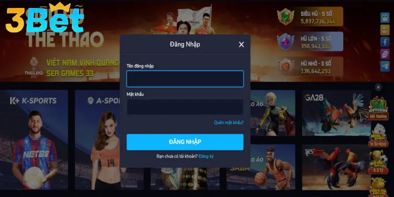 Đăng nhập 3BET diễn ra an toàn