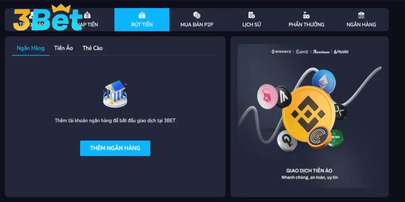 Quá trình rút tiền 3BET diễn ra trơn tru